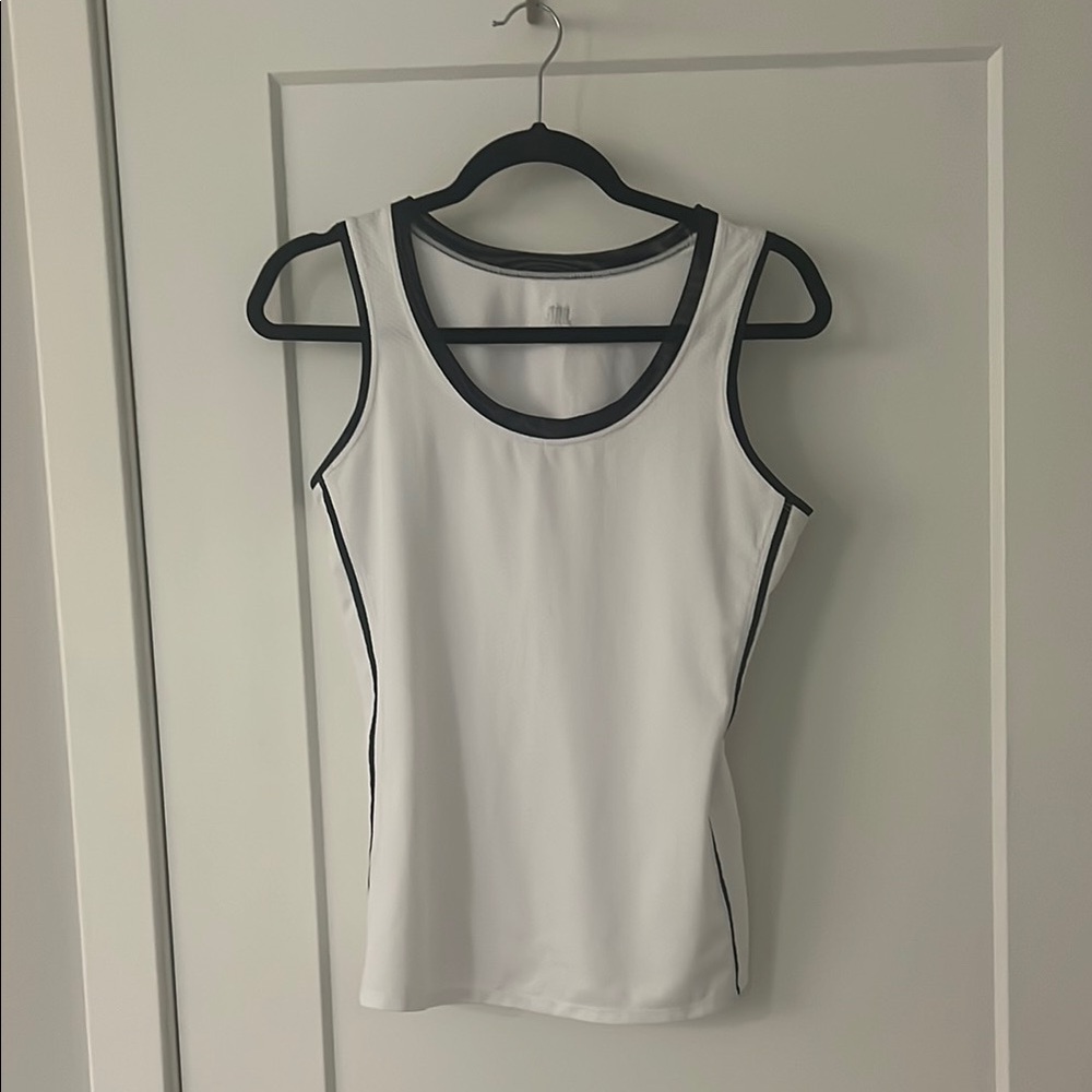 Tail White Black Fitted Sleeveless Tank Top